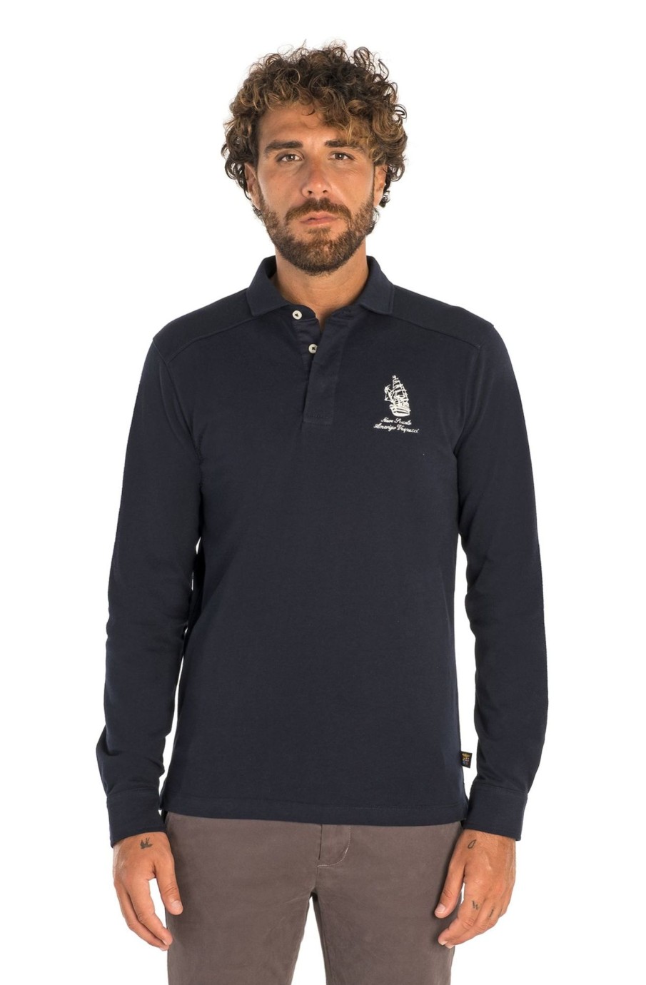 Uomo Marina Militare Sportswear | Polo Manica Lunga Amerigo Vespucci